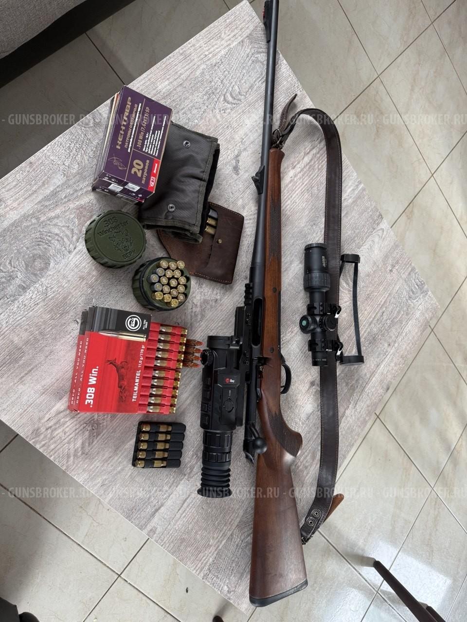  Комплект Карабин Haenel Jaeger 10, 308 Win+оптика+тепловизор+патронов хороших куча