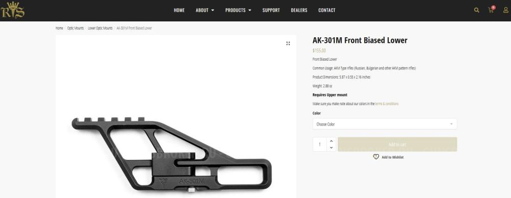 Кронштейн для коллиматора RS Regulate на ак/Сайга