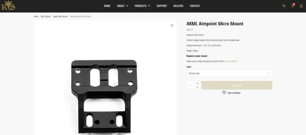 Кронштейн для коллиматора RS Regulate на ак/Сайга