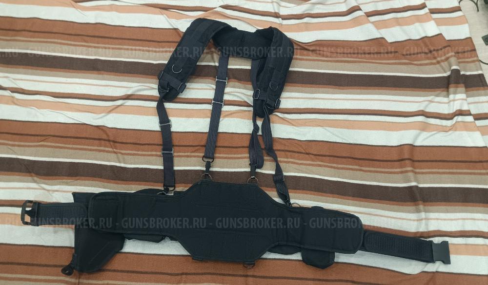 Тактический пояс (варбелт) с подсумками и лямками от Stich Profi (чёрный)