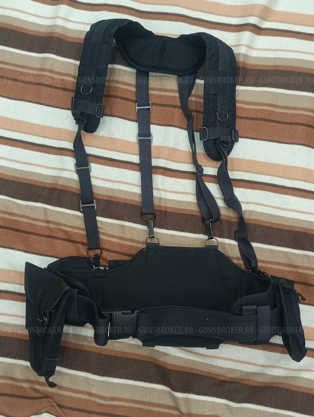 Тактический пояс (варбелт) с подсумками и лямками от Stich Profi (чёрный)