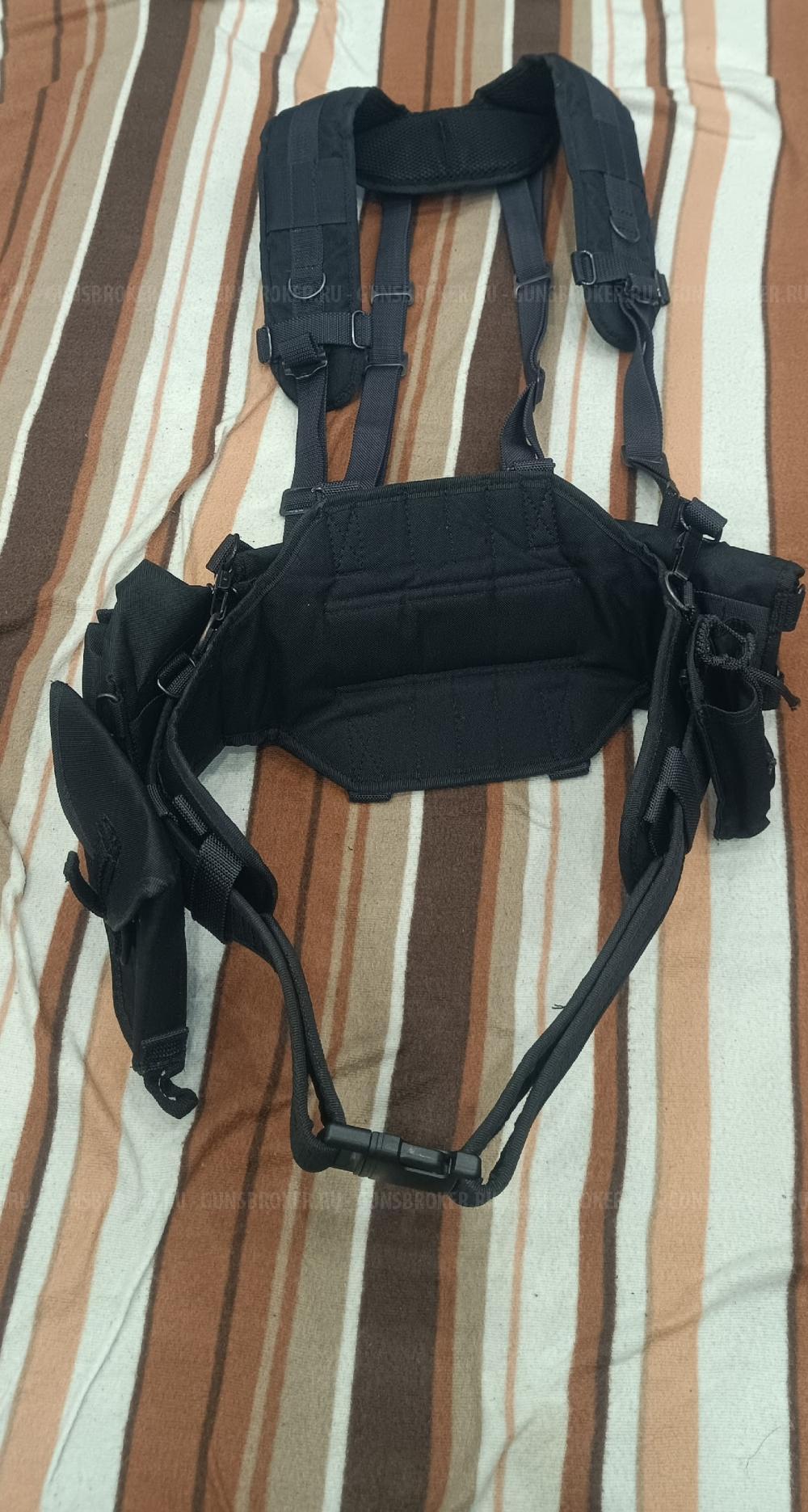 Тактический пояс (варбелт) с подсумками и лямками от Stich Profi (чёрный)