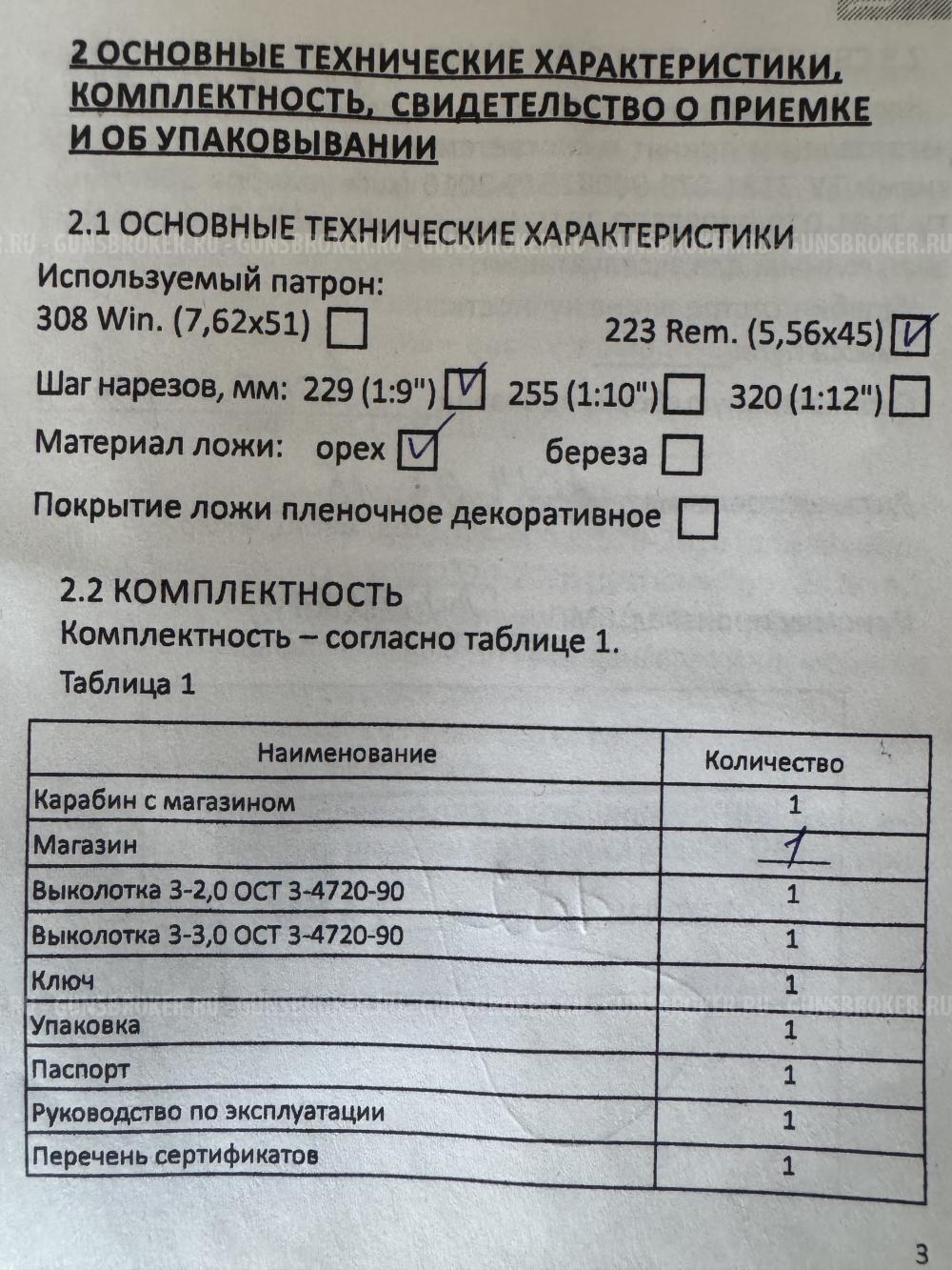 Лось 145 223 калибр