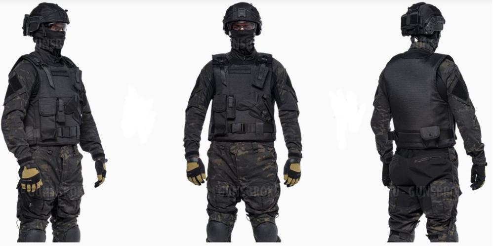 Чехол под бронежилет чёрного цвета (без плит)