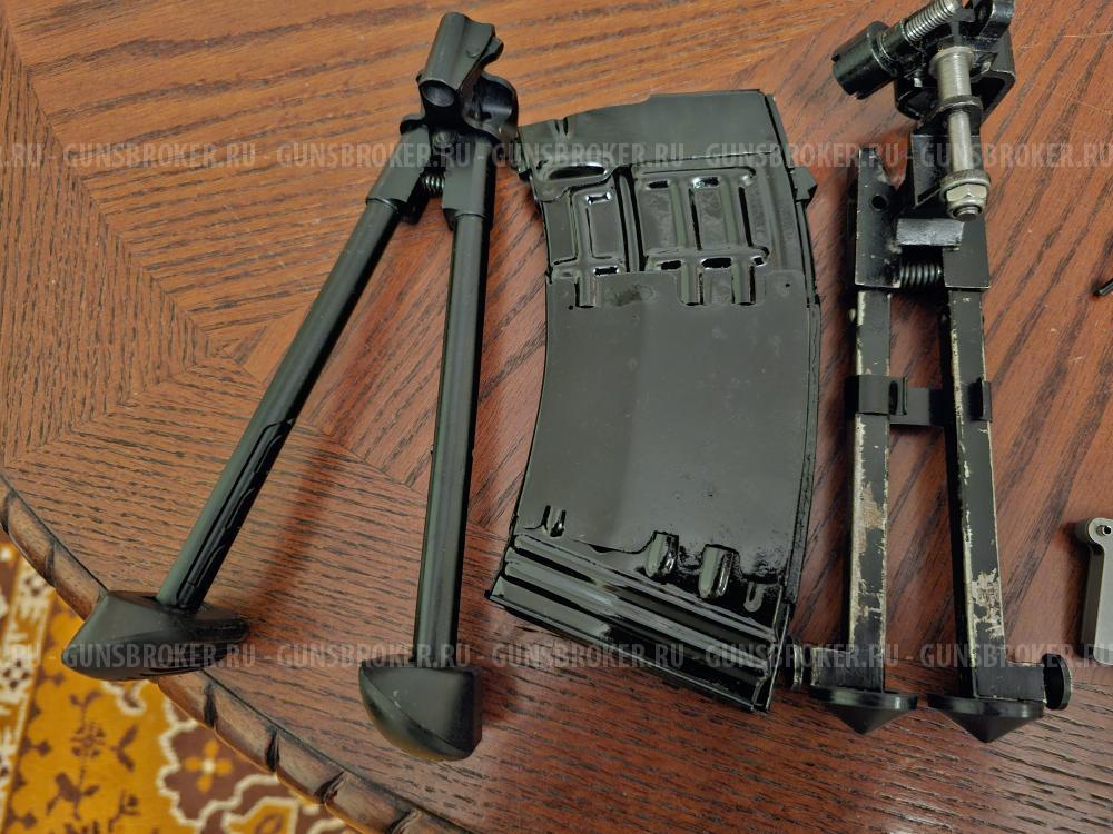 Магазин, сошки, диоптрический прицел.