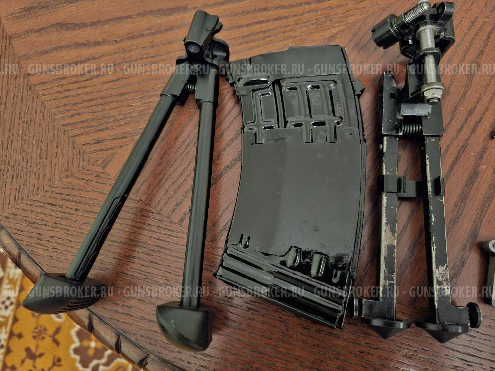 Магазин, сошки, диоптрический прицел.