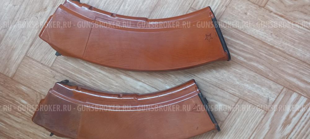 Магазины АК 7.62х39 бакелит ранние, с широкой юбкой.