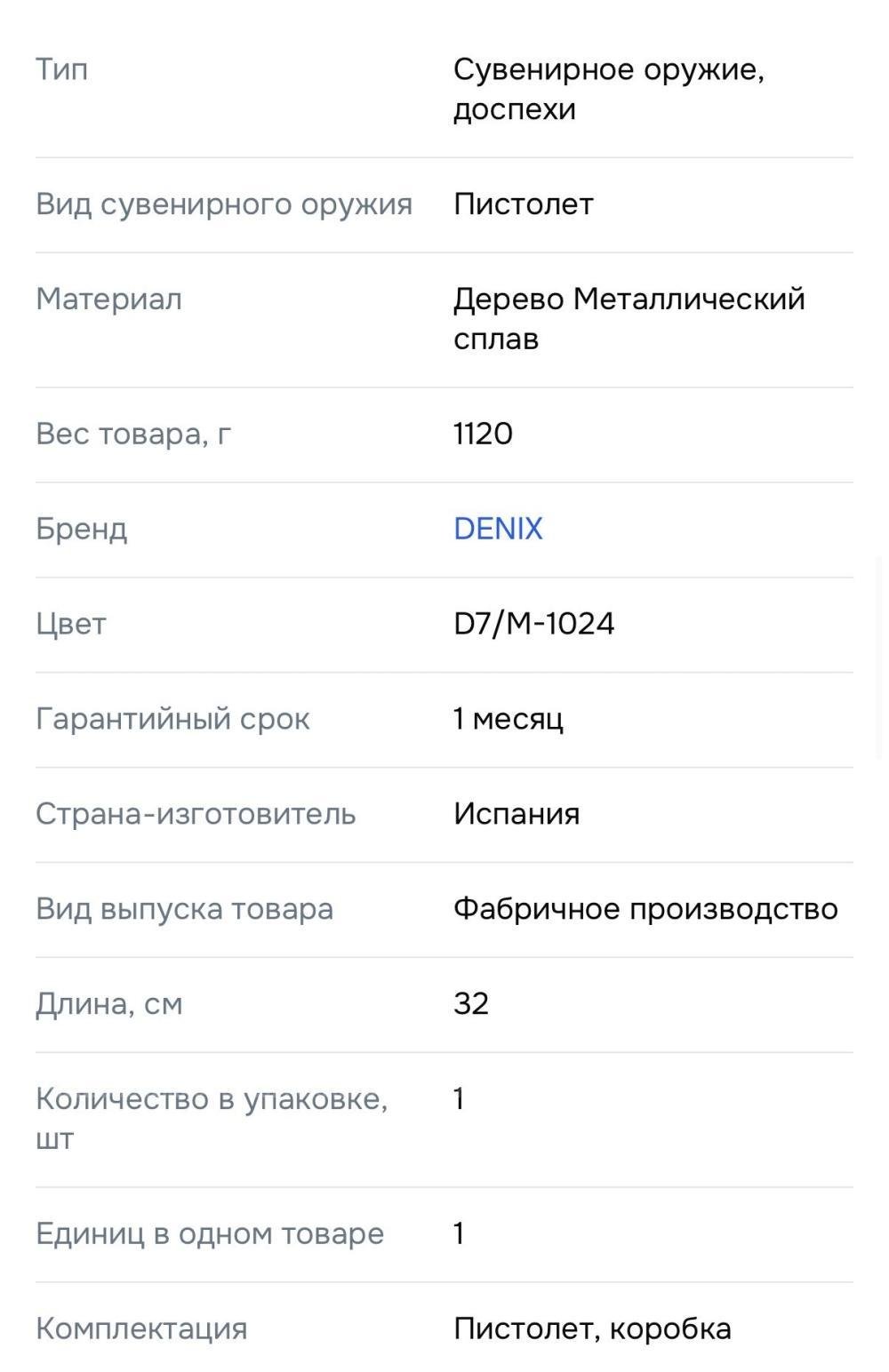 Макет пистолет Mauser C96, дерев. рукоять (Германия, 1896 г.) DE-M-1024