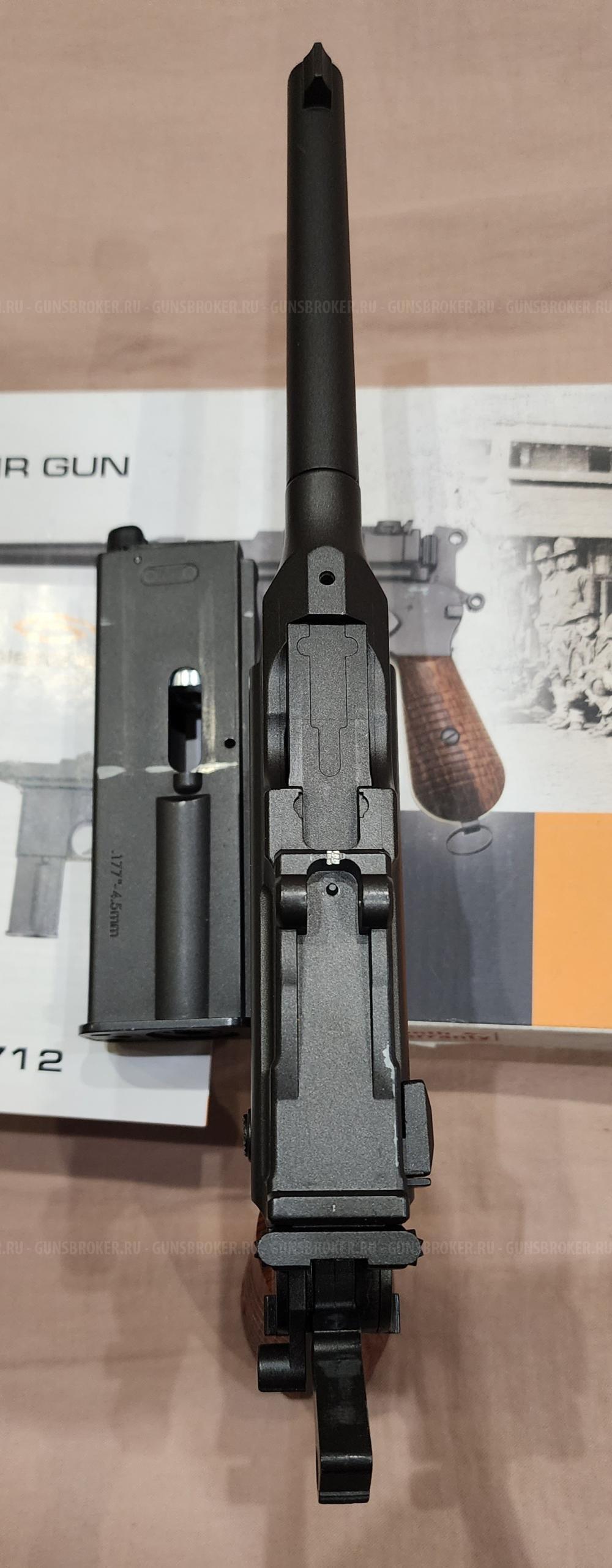Пистолет пневматический Mauser 712, GAS (HG-196) 4.5мм. blowback и 6мм. самовзвод.