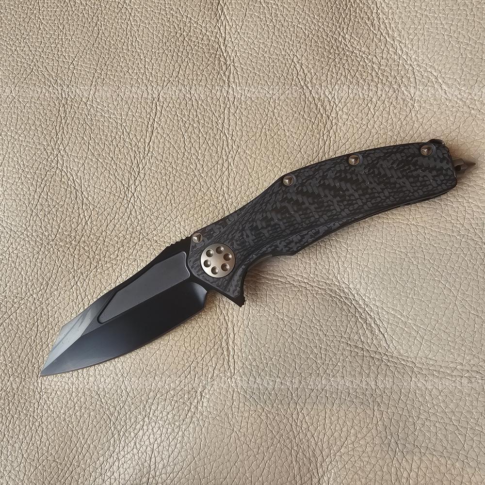 🔥Microtech Marfione Custom Matrix-кастомный нож (Satin Mirror Polish DLC+Carbon Fiber)
