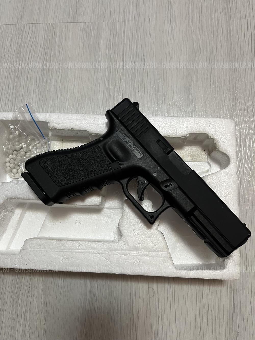 Модель пистолета (KJW) G17 металл (KP-17) (Черный)