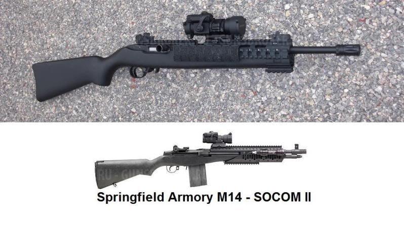 На RUGER 10/22 рукоятки перезарядки, планки, магазин релиз, Quad Rail + магазины 22lr