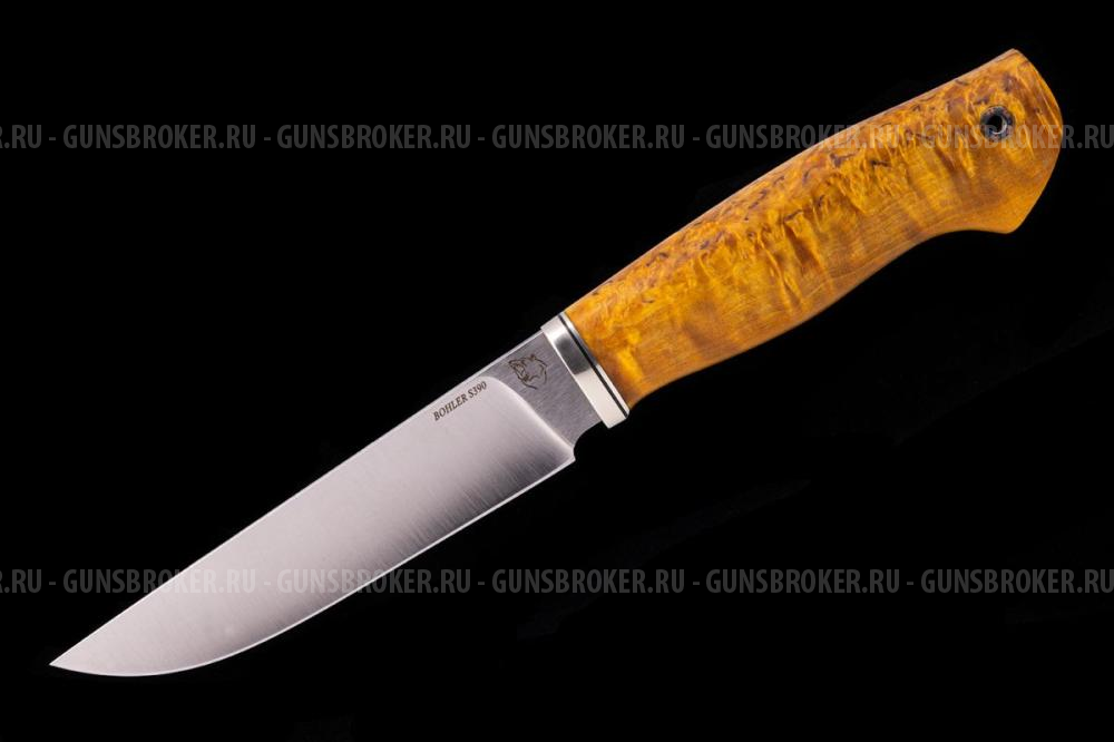 Нож "Барс", S390, вогнутые спуски от обуха