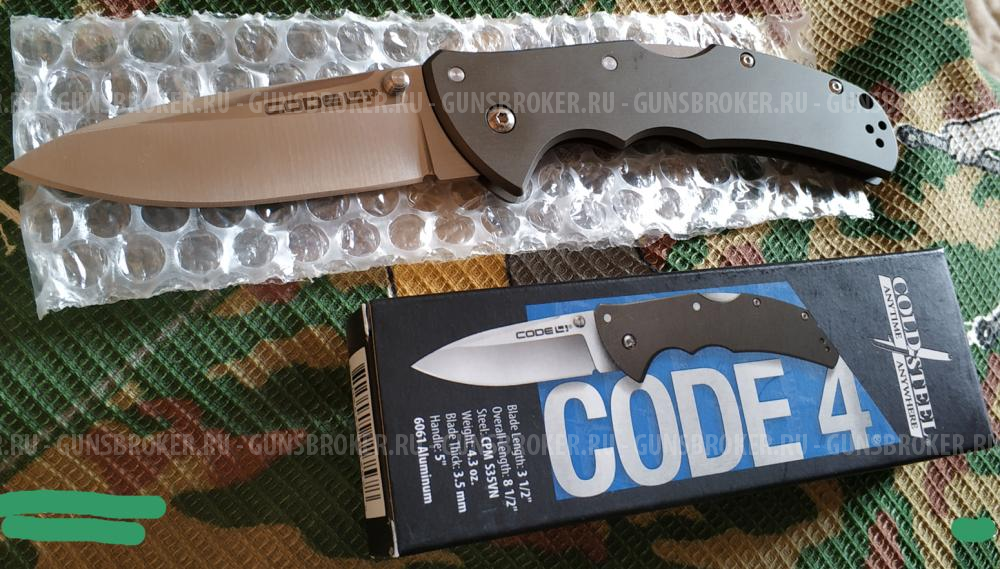 нож Cold Steel Code 4 Spear Point CPM S35VN