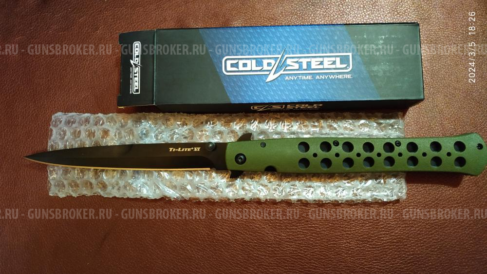 Нож Cold Steel Ti-Lite 6 AUS-8A DLC Green. Новинка. Оригинал.