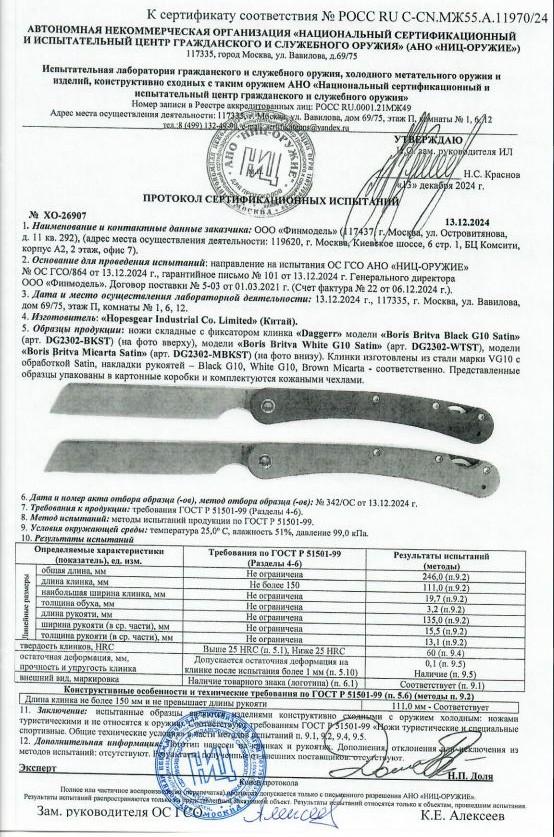 Нож DAGGERR Boris Britva