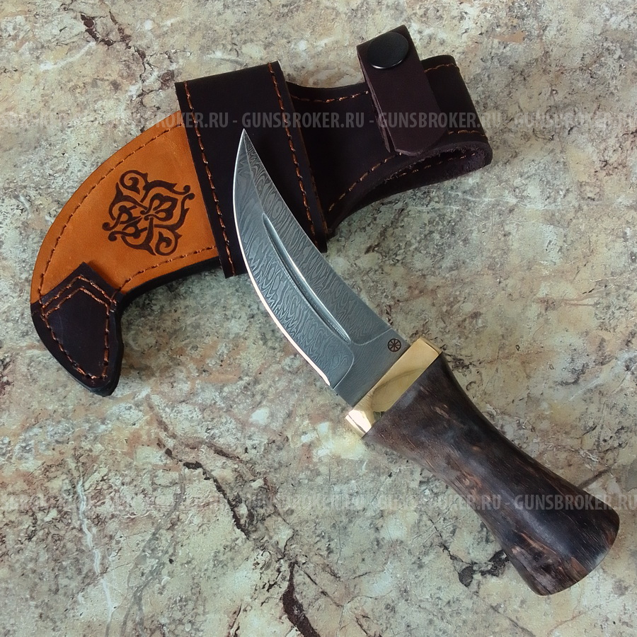 Нож "Джамбия-1" кинжал дамаск стаб.карелка