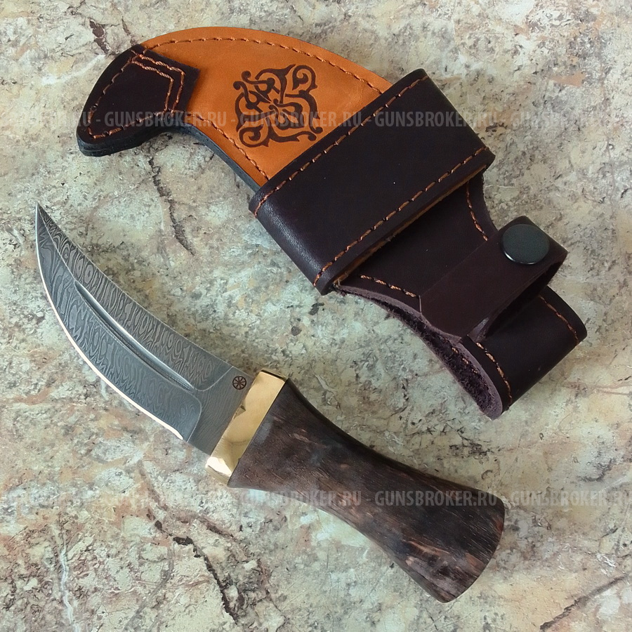 Нож "Джамбия-1" кинжал дамаск стаб.карелка