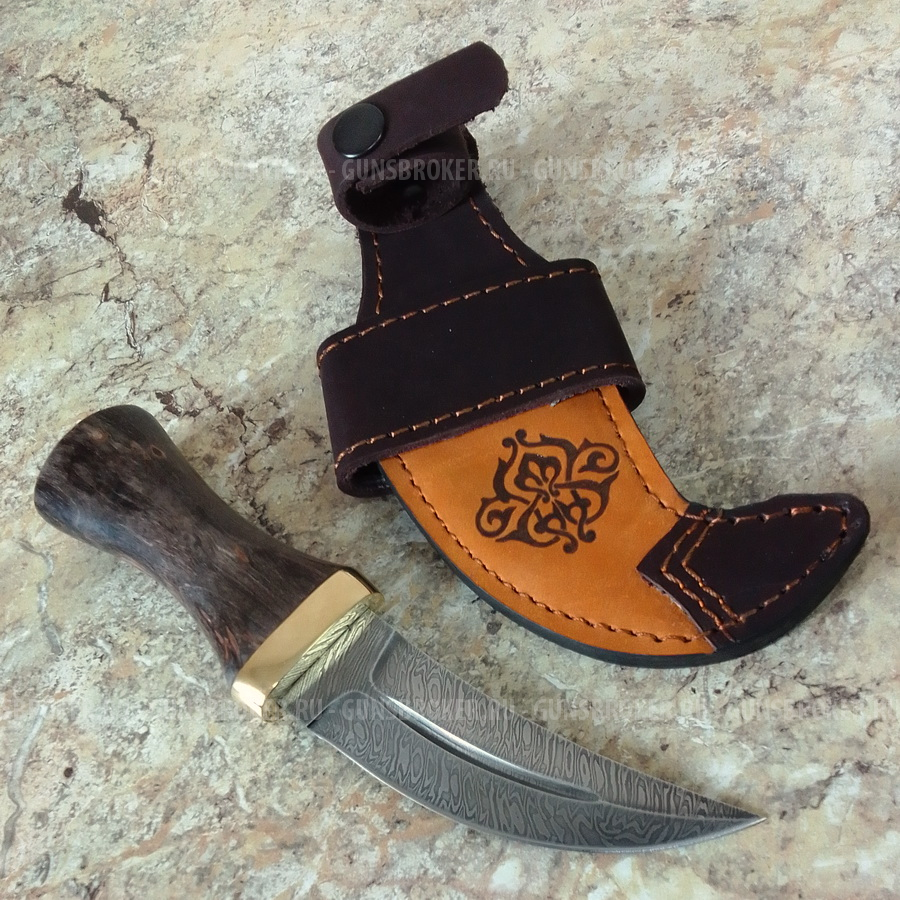 Нож "Джамбия-1" кинжал дамаск стаб.карелка