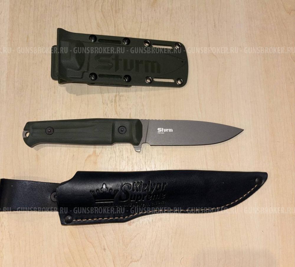 Нож фиксированный Kizlyar Supreme Sturm PGK TacWash зеленый