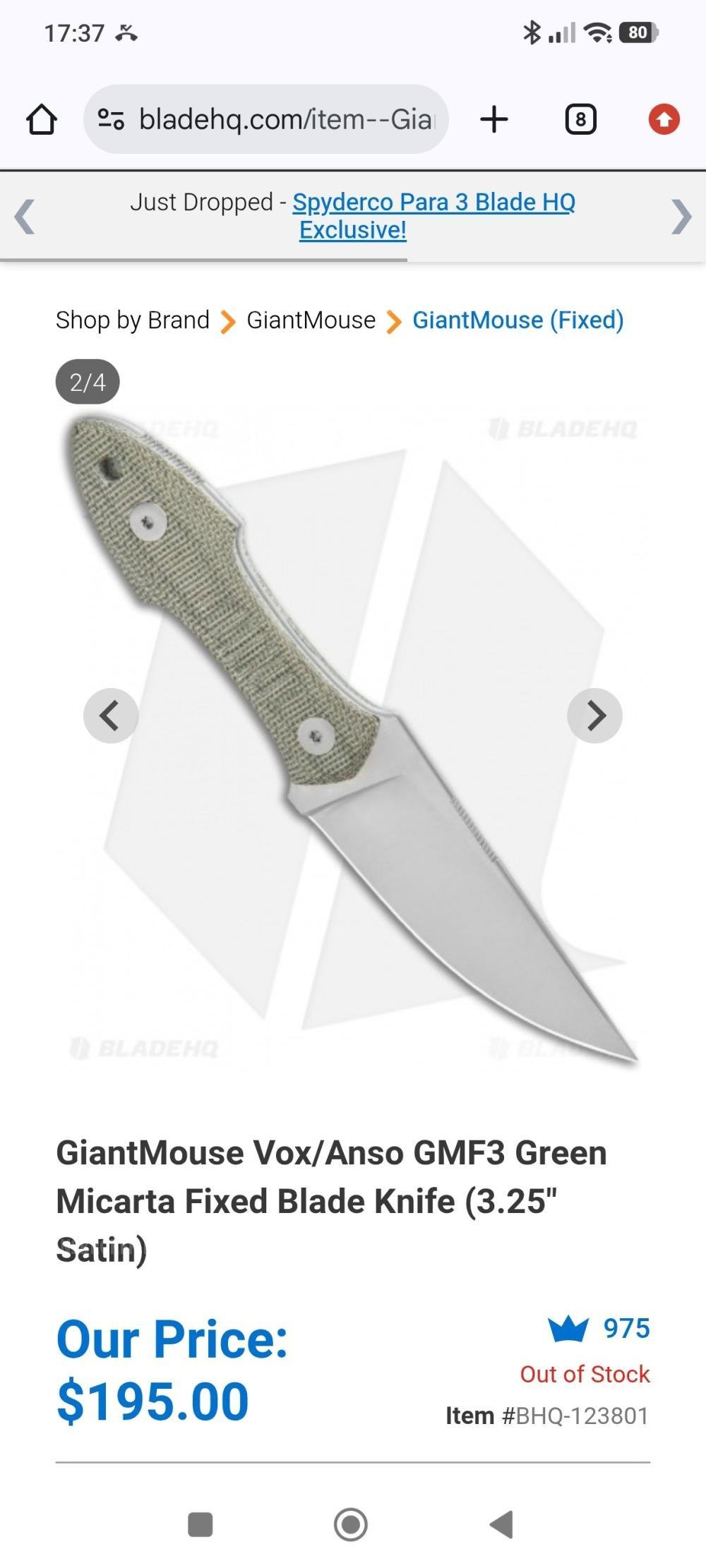 Нож GiantMouse Vox/Anso GMF3