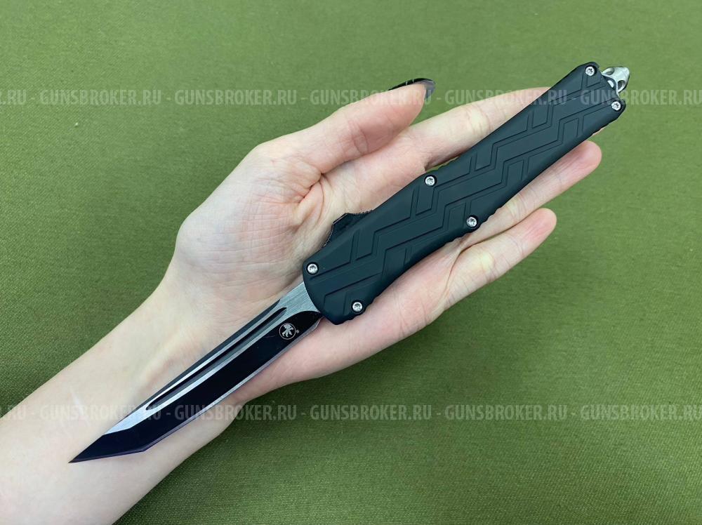 Нож кнопочный с узором на рукояти