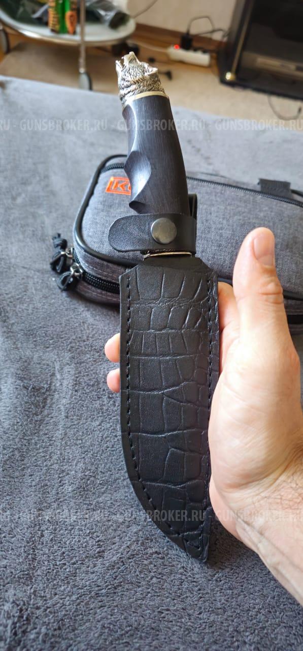 Нож Охотничий Медведь  из Дамасской стали 