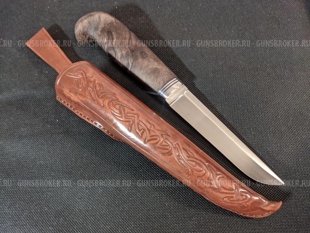 Скандинавский нож с ножнами из дерева (без электроинструмента)