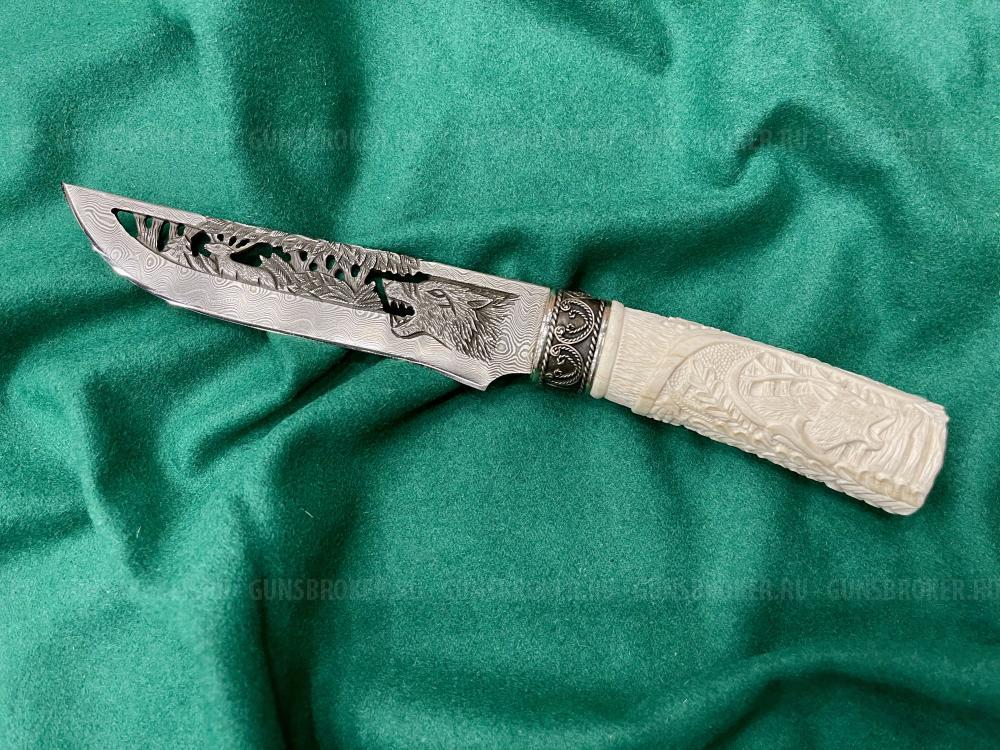 Нож "Волк" (резной) АВ (НОВЫЙ) 