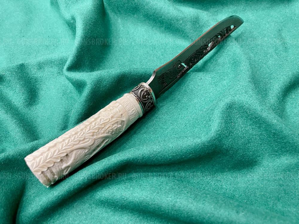 Нож "Волк" (резной) АВ (НОВЫЙ) 