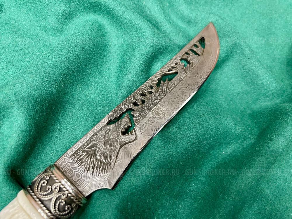 Нож "Волк" (резной) АВ (НОВЫЙ) 