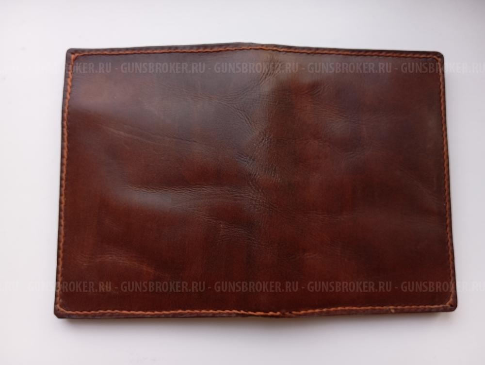 Обложка для документов охотника из натуральной кожи