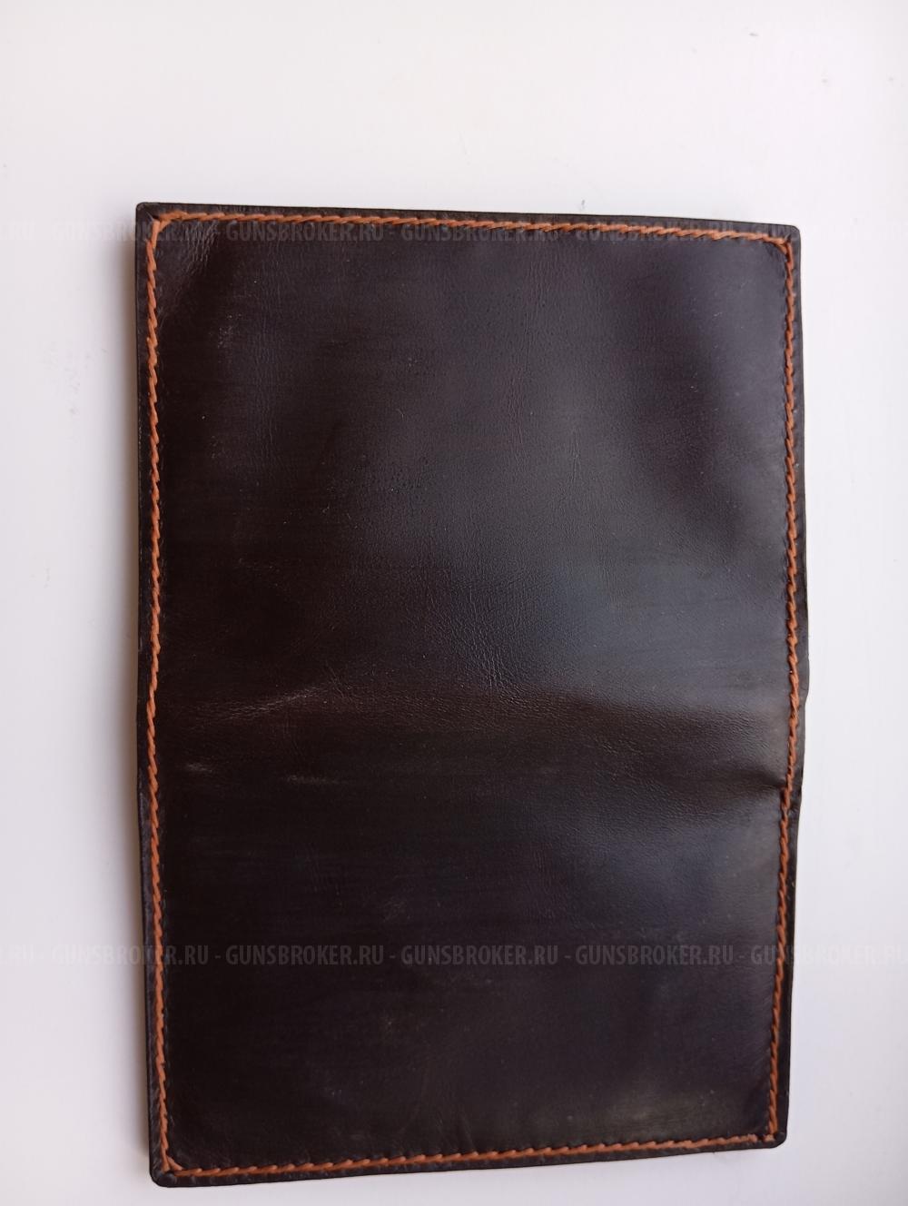 Обложка для документов охотника из натуральной кожи