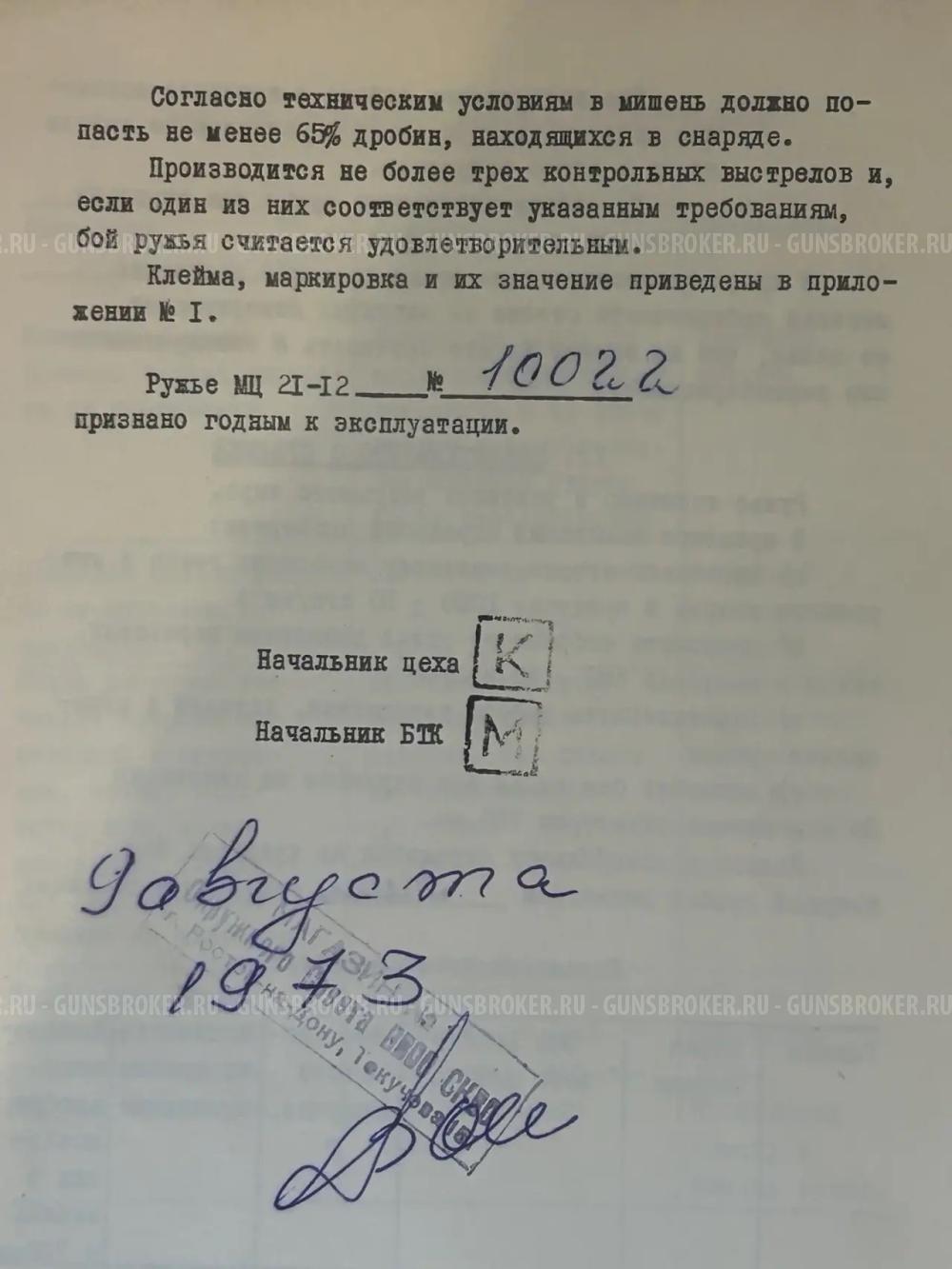 Охотничье ружье МЦ-21-12