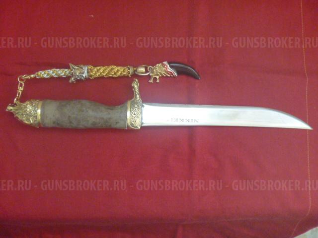 НЕОБЫЧНЫЙ КОЛЛЕКЦИОННЫЙ НОЖ "СЕРЫЙ ВОЛК" НОВЫЙ!