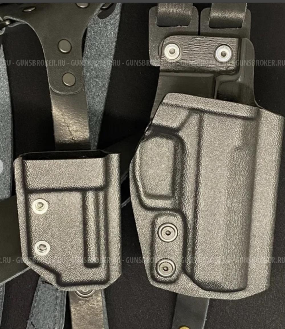 Оперативная кобура из кайдекса на кожаном подвесе