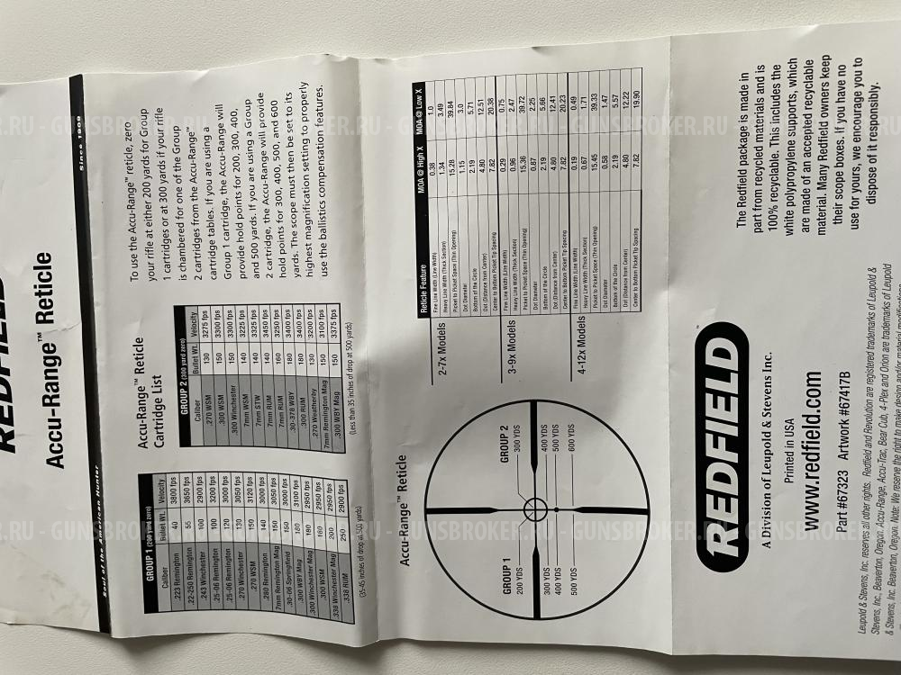 Оптический прицел Redfield Revolution 2-7x33