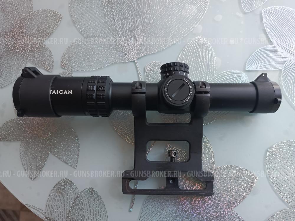оптический прицел Taigan . EO 1.2-6X24WA со стальным кронштейном Эстт