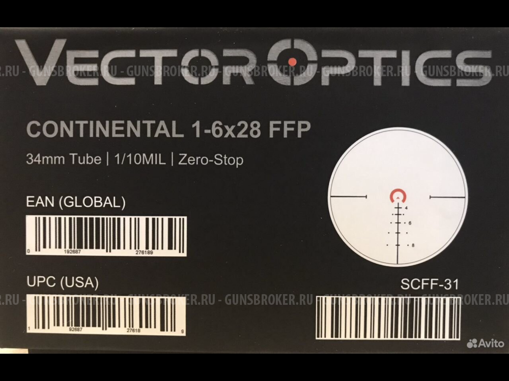Оптический прицел Vector Optics Continental 1-6x28 Tactical FFP 