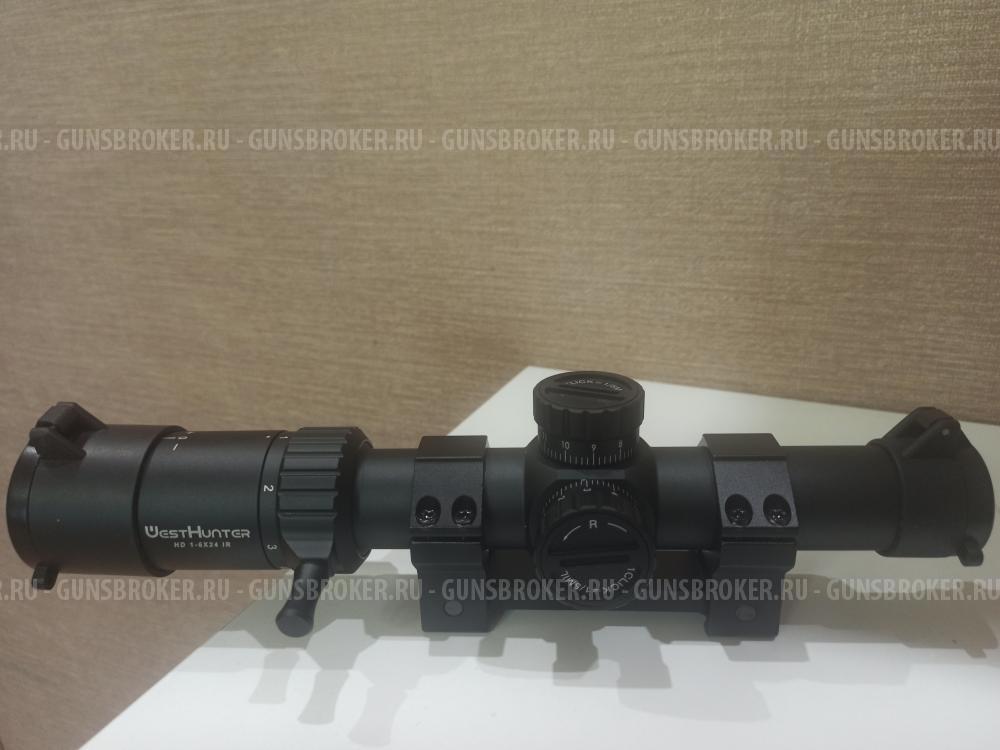 Оптический прицел WESTHUNTER HD 1-6x24IR плюс моноблок