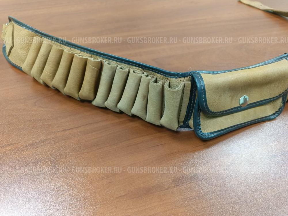 Патронташ для 12 калибра, из мягкой кожи