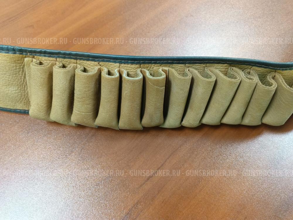 Патронташ для 12 калибра, из мягкой кожи