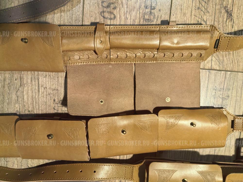 Патронташ из кожи буйвола на 30 единиц 7.62 и 5.45
