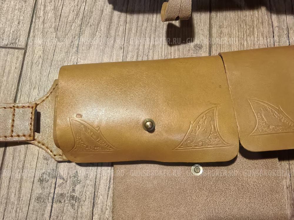 Патронташ из кожи буйвола на 30 единиц 7.62 и 5.45