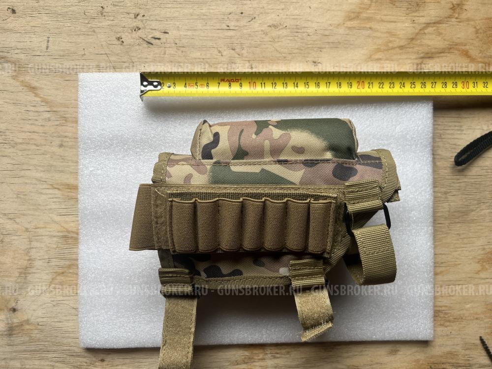 Патронташ на приклад, накладка с мягким подщечником 7.62 308 Win, 7 мест, цвет мультикам