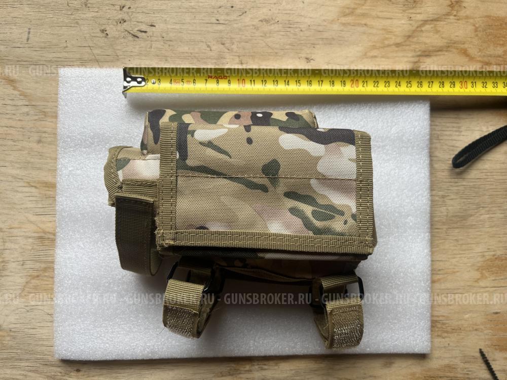 Патронташ на приклад, накладка с мягким подщечником 7.62 308 Win, 7 мест, цвет мультикам