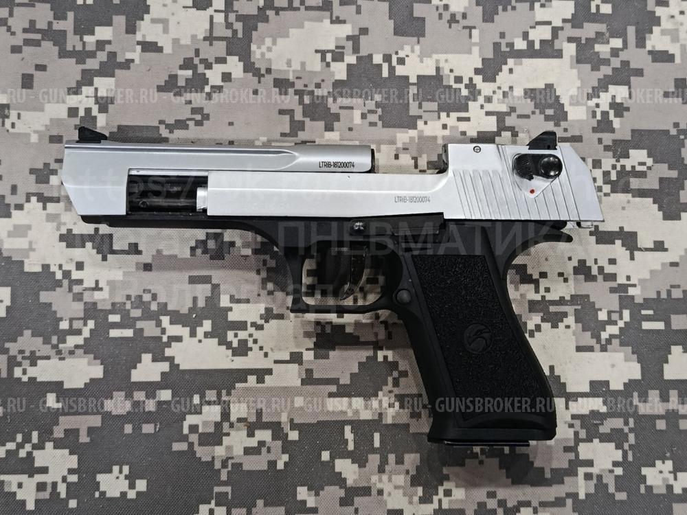 Пистолет охолощенный "КУРС-С" EAGLE-CO KURS кал.10ТК, хром (Пистолет Desert Eagle СХП)
