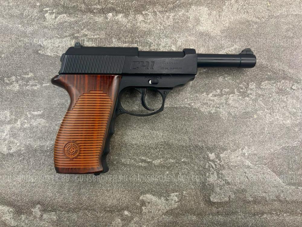 Пистолет пневматический Crosman C41 (металл, подвижный затвор, Walther P.38, б/у) 4,5 мм