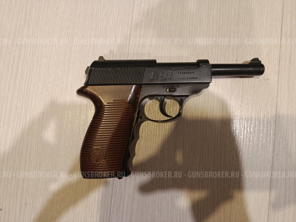 Пистолет пневматический Crosman C41 (металл, подвижный затвор, Walther P.38, б/у) 4,5 мм