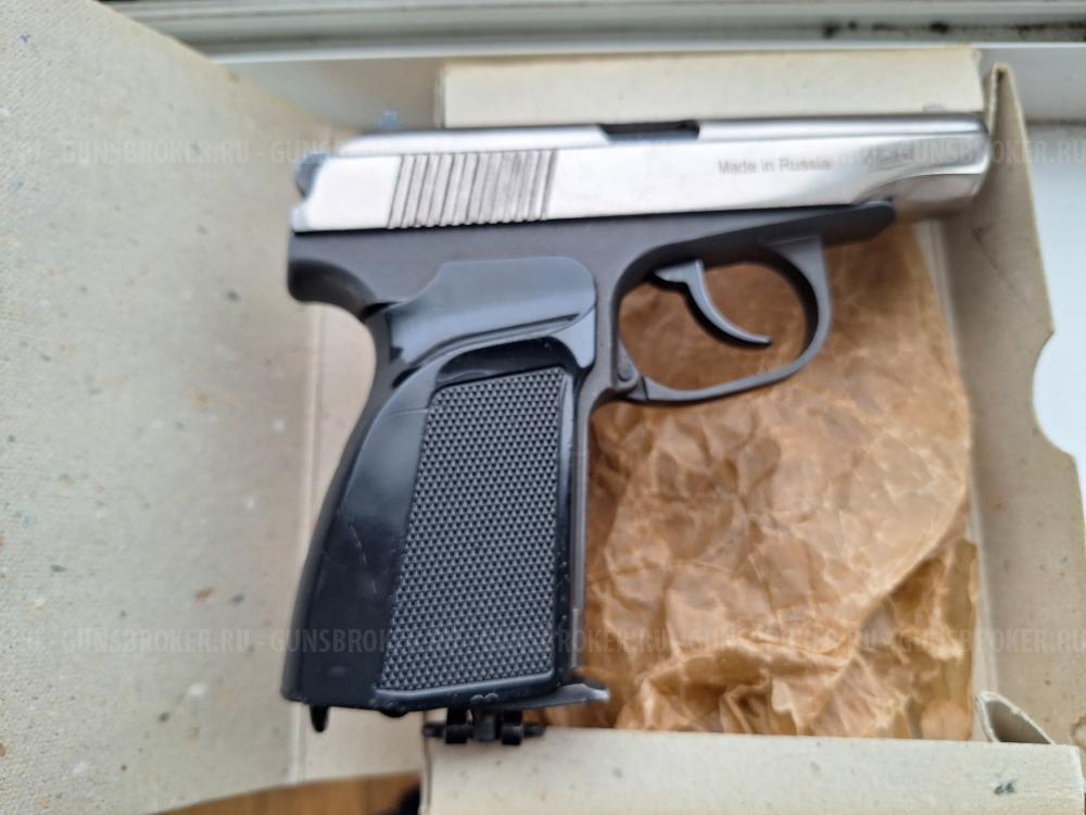 Пистолет пневматический МР-654 (4,5 мм) хром "капсула времени" полный комплект.